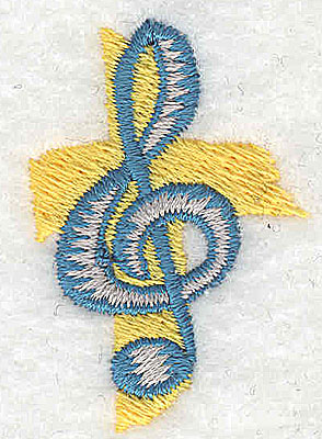 Embroidery Design: Treble Clef1.19w X 1.69h