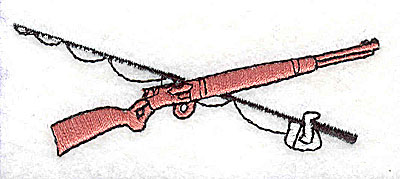 Embroidery Design: Fishing rod and rifle 3.19w X 1.19h