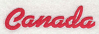 Embroidery Design: Canada script 3.38w X 1.00h