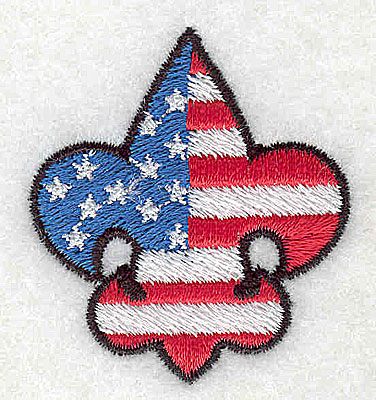 Embroidery Design: USA Flag in fleur de lys 1.56w X 1.75h