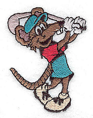 Embroidery Design: Mouse playing golf 1.50w X 2.00h