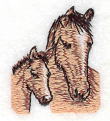 Embroidery Design: Mare with foal 1.38w X 1.63h