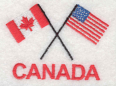 Embroidery Design: Canada (Canada USA flags) 2.50w X 1.81h
