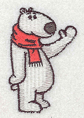 Embroidery Design: Polar bear wearing scarf 1.50w X 2.31h