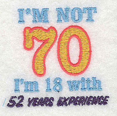 Embroidery Design: I'm not 702.19w X 2.19h