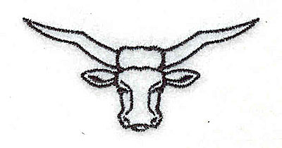 Embroidery Design: Longhorn steer 2.81w X 1.31h