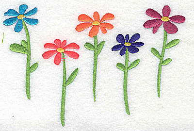 Embroidery Design: Daisies 4.88w X 3.31h