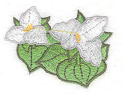 Embroidery Design: Trilliums 2.31w X 1.75h