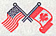 Embroidery Design: Crossed USA and Canada flags 3.00w X 1.75h