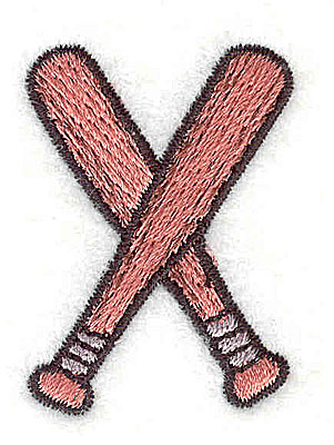 Embroidery Design: Crossed Baseball bats 1.13w X 1.56h