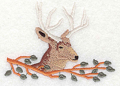 Embroidery Design: Deer head 3.38w X 2.44h