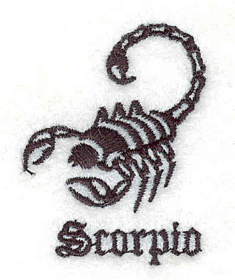 Embroidery Design: Scorpio 1.38w X 1.81h