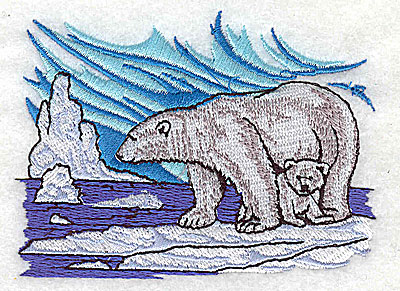 Embroidery Design: Polar bear with cub 3.50w X 2.63h