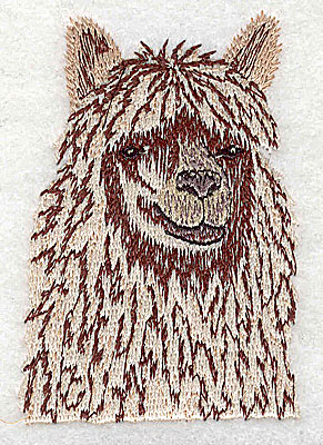 Embroidery Design: Llama head 2.06w X 3.06h