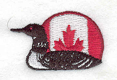 Embroidery Design: Loon with Canadian Flag 1.50w X 0.94h