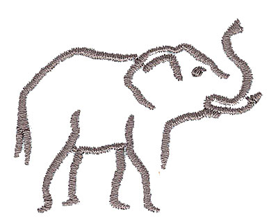 Embroidery Design: Elephant 2.00w x 1.63h