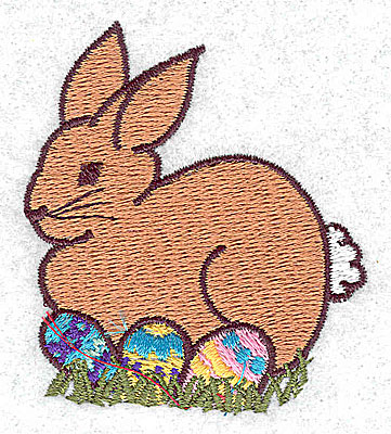 Embroidery Design: Easter bunny with eggs 2.13w X 2.44h
