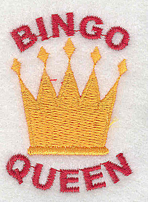 Embroidery Design: Bingo Queen 1.63w X 2.25h