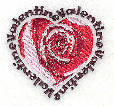 Embroidery Design: Valentine heart with rose 2.25w X 2.13h