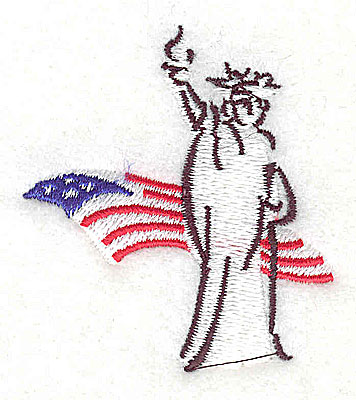 Embroidery Design: U.S.A flag with statue of Liberty 2.00w X 2.19h
