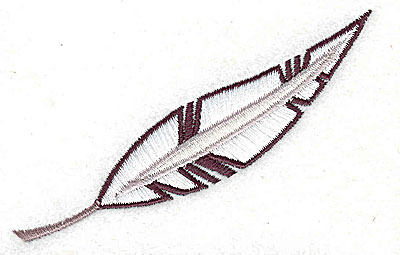 Embroidery Design: Feather 3.13w X 2.19h