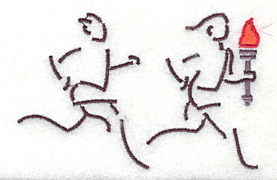 Embroidery Design: Runners with torch 3.44w X 2.25h