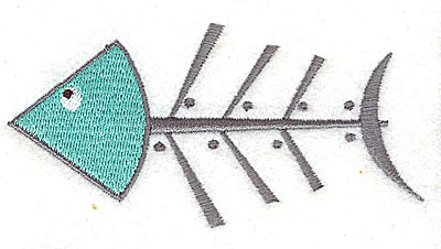 Embroidery Design: Fish skeleton 3.88w X 1.94h