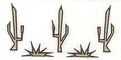 Embroidery Design: Row of cactus 3.94w X 1.88h