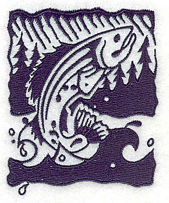 Embroidery Design: Fish  2.56w X 3.13h