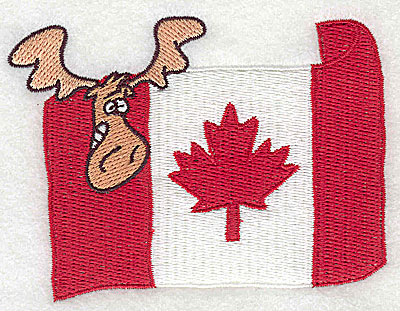 Embroidery Design: Canada flag with moose 4.00w X 3.00h