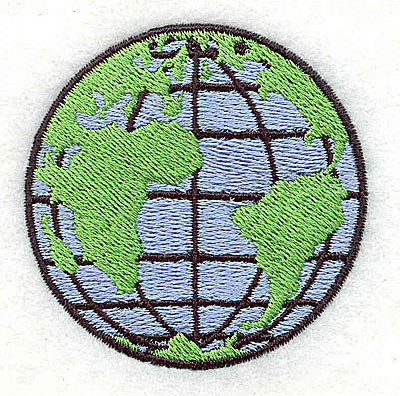 Embroidery Design: Globe 2.19w X 2.19h
