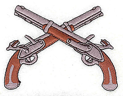 Embroidery Design: Crossed muskets 3.25w X 2.44h