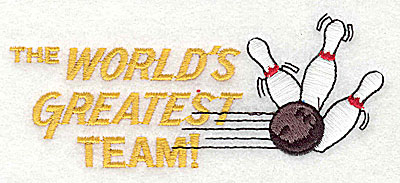 Embroidery Design: The World's Greatest Team 4.50w X 1.81h