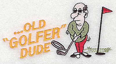 Embroidery Design: Old Golfer Dude  4.06w X 2.00h