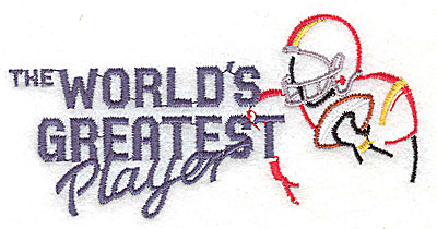 Embroidery Design: The World's greatest Player (football) 4.31w X 2.13h