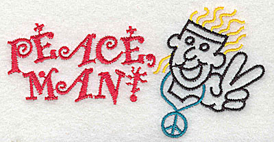 Embroidery Design: Peace Man 4.38w X 2.25h
