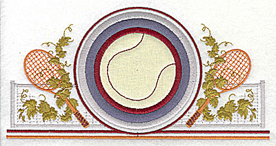 Embroidery Design: Tennis applique 7.81w X 3.31h