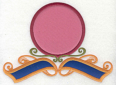 Embroidery Design: Circular applique with banner appliques 7.81w X 5.75h