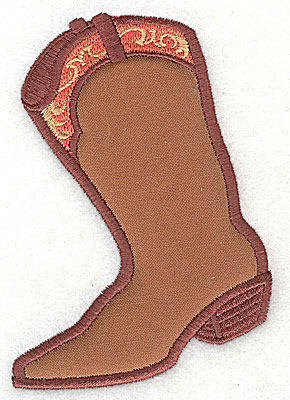Embroidery Design: Cowboy boot applique 3.00w X 4.31h