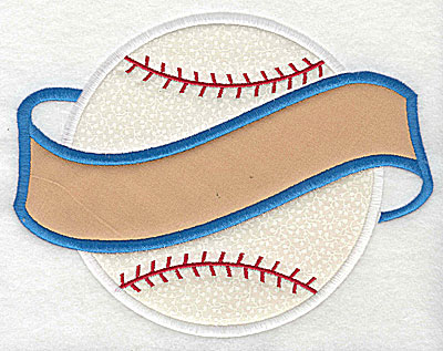 Embroidery Design: Baseball and banner appliques 7.62w X 5.94h