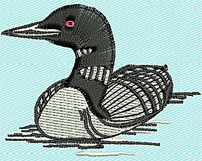 Embroidery Design: Loon 2.13w X 1.63h