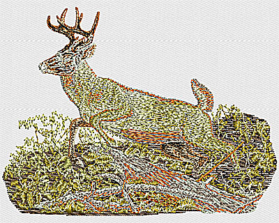 Embroidery Design: Deer Running 3.88w X 2.94h
