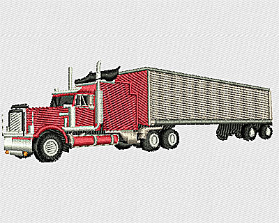 Embroidery Design: Transport Truck 3.50w X 1.31h