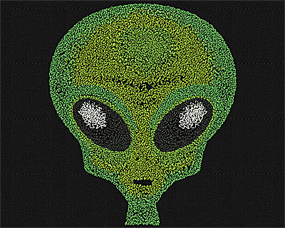 Embroidery Design: Alien Head 3.31w X 3.94h