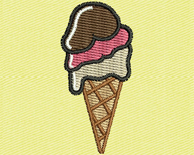 Embroidery Design: Ice Cream Cone 0.75w X 1.56h