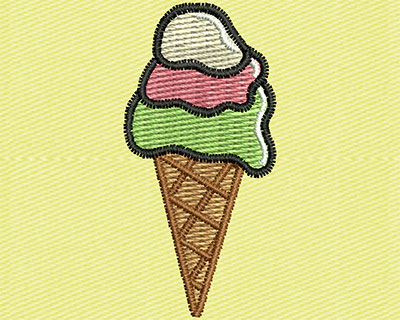 Embroidery Design: Ice Cream Cone  0.75w X 1.63h