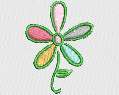Embroidery Design: Summer Flower 1.06w X 1.44h