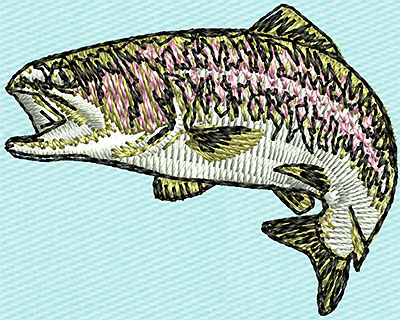 Embroidery Design: Bass Fish 1.50w X 1.19h