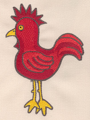 Embroidery Design: Rooster large3.87"w X 5.41"h