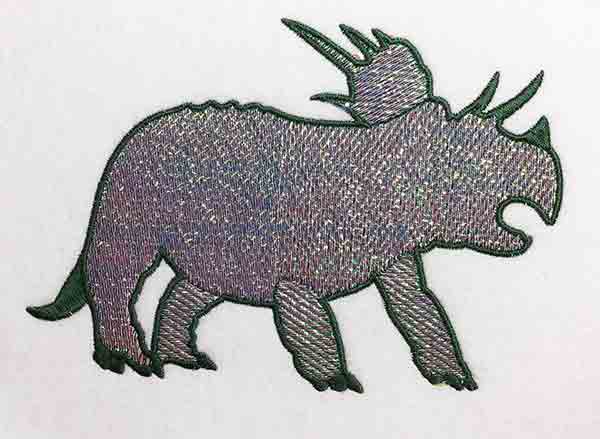 Embroidery Design: Dinosaur Triceratops Mylar Lg 8.14w X 5.72h